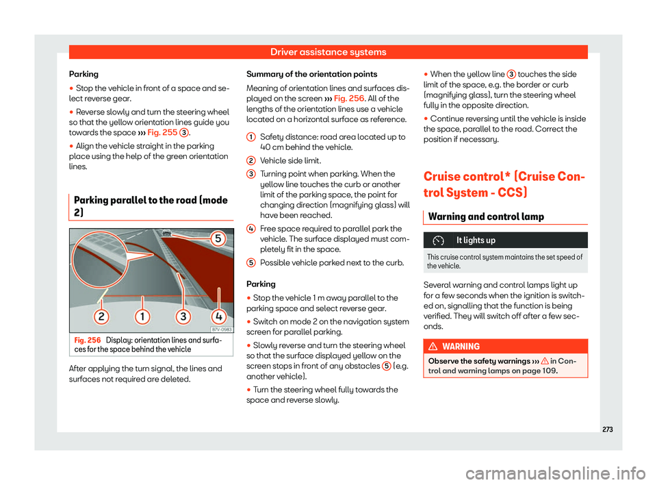 Seat Alhambra 2019  Owners Manual Driver assistance systems
Parking
