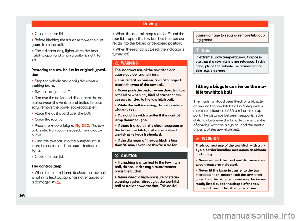 Seat Alhambra 2019  Owners Manual Driving
