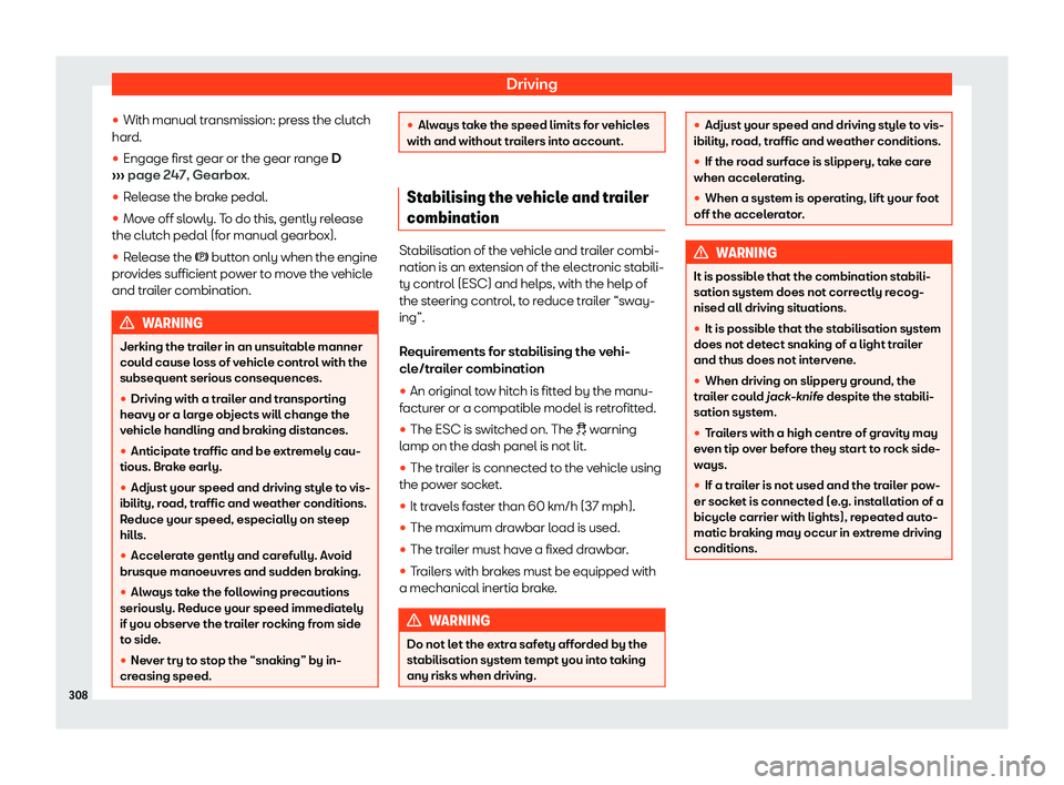Seat Alhambra 2019  Owners Manual Driving
