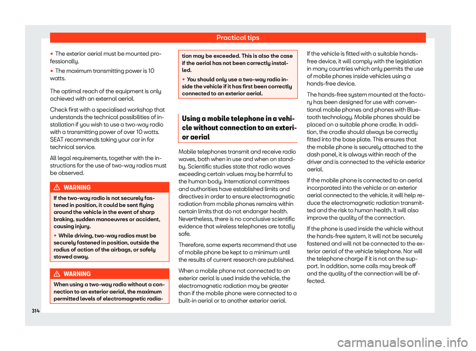 Seat Alhambra 2019  Owners Manual Practical tips
