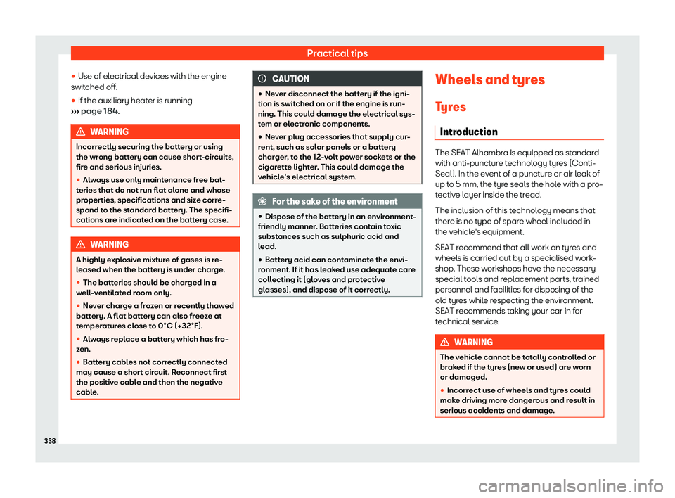 Seat Alhambra 2019  Owners Manual Practical tips
