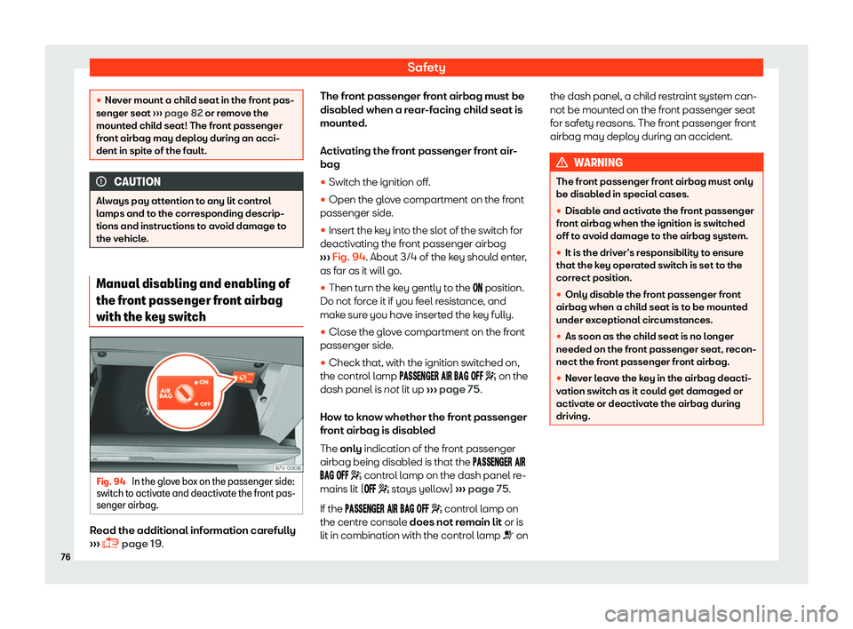 Seat Alhambra 2019 Manual PDF Safety
