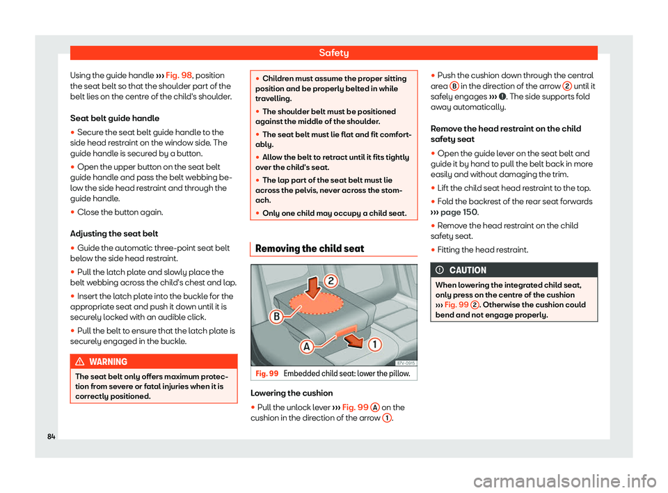 Seat Alhambra 2019 Manual Online Safety
Using the guide handle  