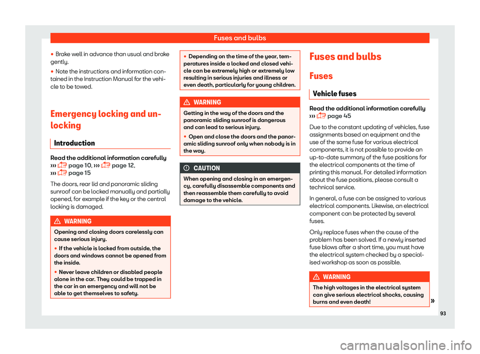 Seat Alhambra 2019 Owners Manual Fuses and bulbs
