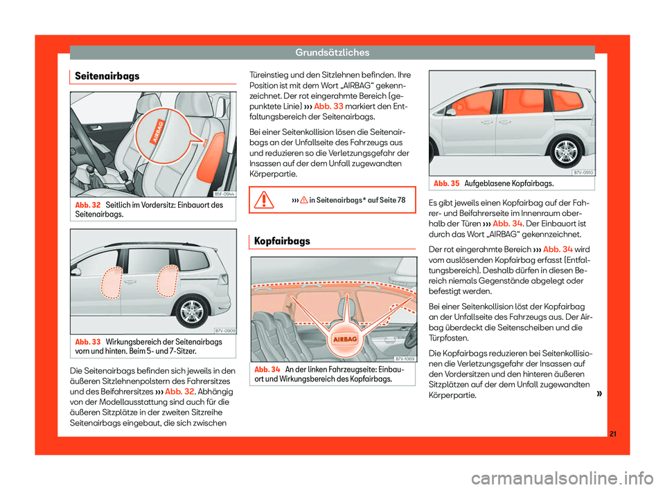 Seat Alhambra 2019  Betriebsanleitung (in German) Grunds