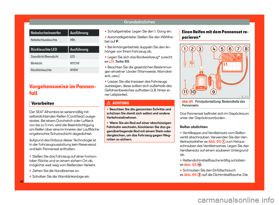 Seat Alhambra 2019  Betriebsanleitung (in German) Grunds Seat Alhambra 2019  Betriebsanleitung (in German) Grunds