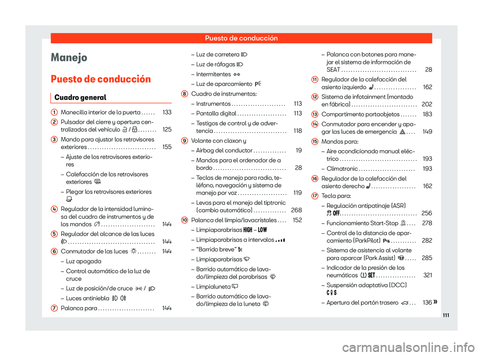 Seat Alhambra 2019  Manual del propietario (in Spanish) Puesto de conducci