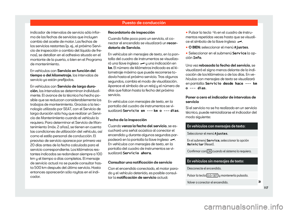 Seat Alhambra 2019  Manual del propietario (in Spanish) Puesto de conducci