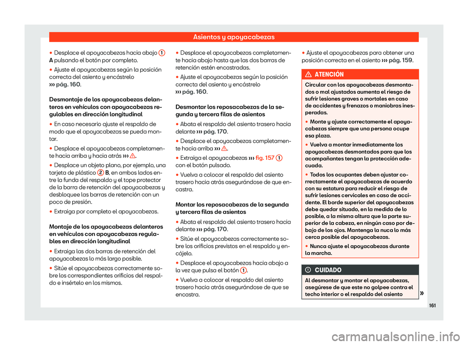 Seat Alhambra 2019  Manual del propietario (in Spanish) Asientos y apoyacabezas
