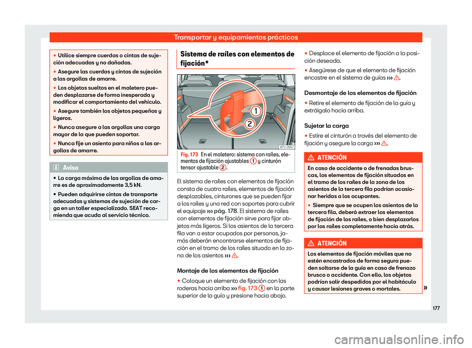 Seat Alhambra 2019  Manual del propietario (in Spanish) Transportar y equipamientos pr