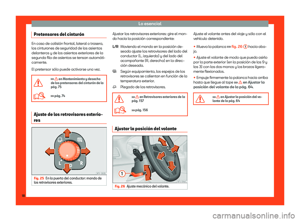 Seat Alhambra 2019  Manual del propietario (in Spanish) Lo esencial
Pretensores del cintur