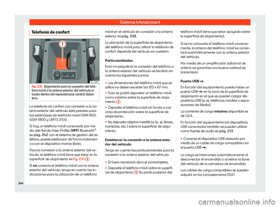 Seat Alhambra 2019  Manual del propietario (in Spanish) Sistema Infotainment
Telefon