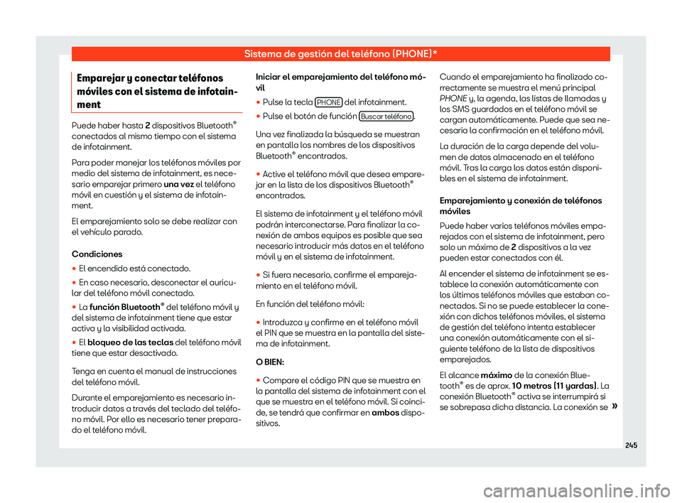 Seat Alhambra 2019  Manual del propietario (in Spanish) Sistema de gesti