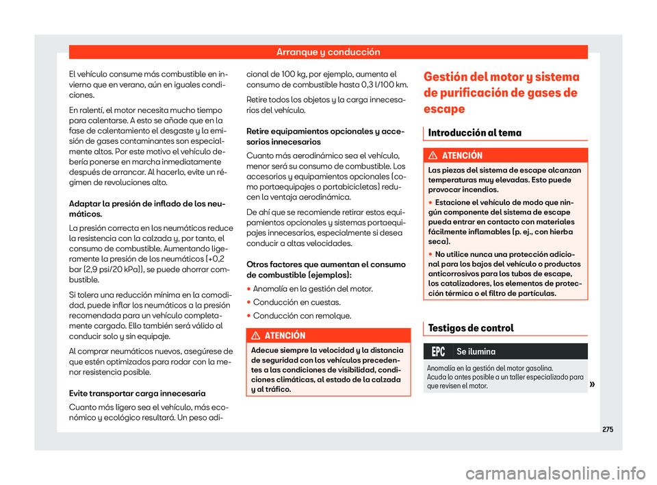 Seat Alhambra 2019 Manual del propietario (in Spanish) Arranque y conducci Seat Alhambra 2019 Manual del propietario (in Spanish) Arranque y conducci