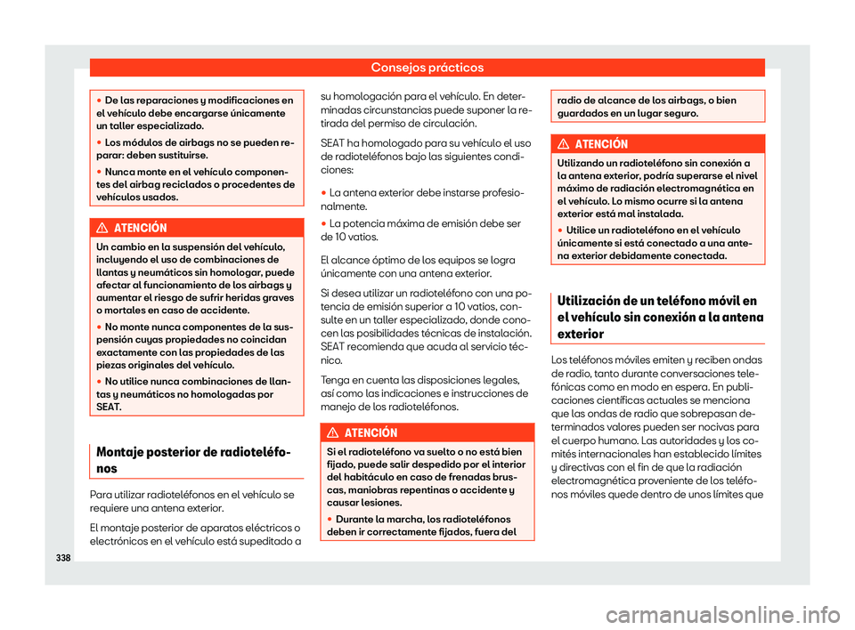 Seat Alhambra 2019 Manual del propietario (in Spanish) Consejos pr Seat Alhambra 2019 Manual del propietario (in Spanish) Consejos pr