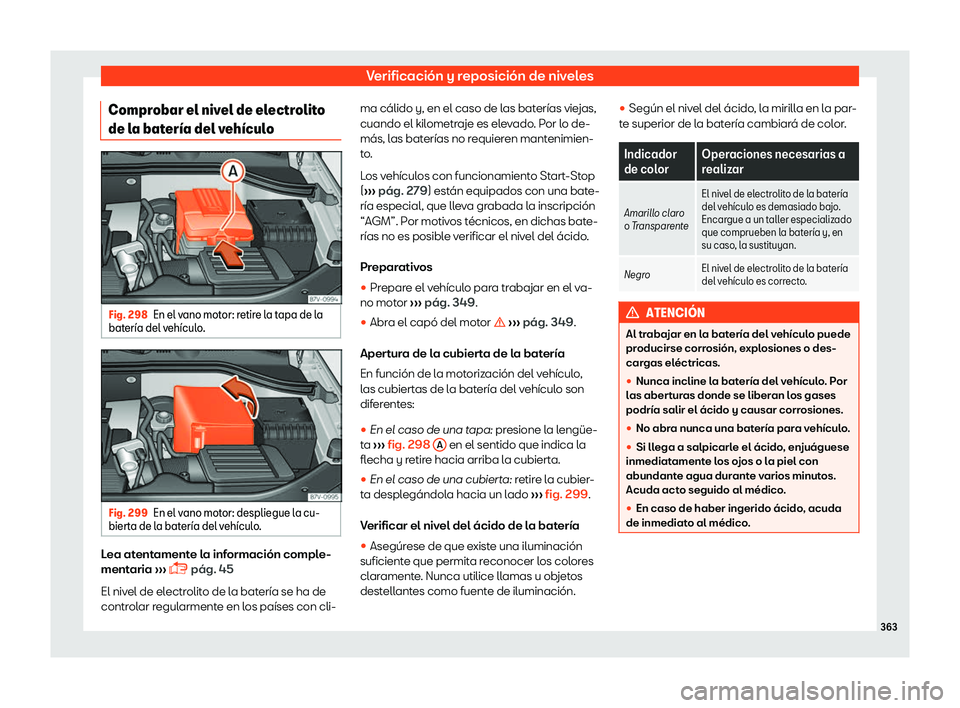 Seat Alhambra 2019 Manual del propietario (in Spanish) Verificaci Seat Alhambra 2019 Manual del propietario (in Spanish) Verificaci