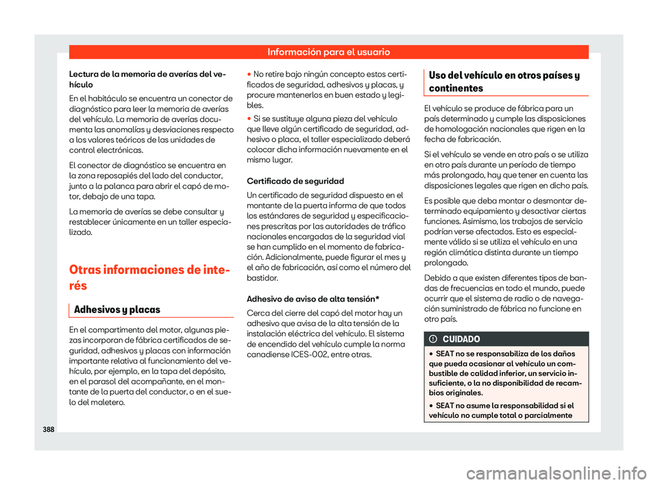 Seat Alhambra 2019  Manual del propietario (in Spanish) Informaci