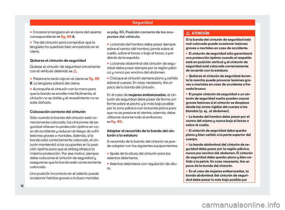 Seat Alhambra 2019  Manual del propietario (in Spanish) Seguridad
