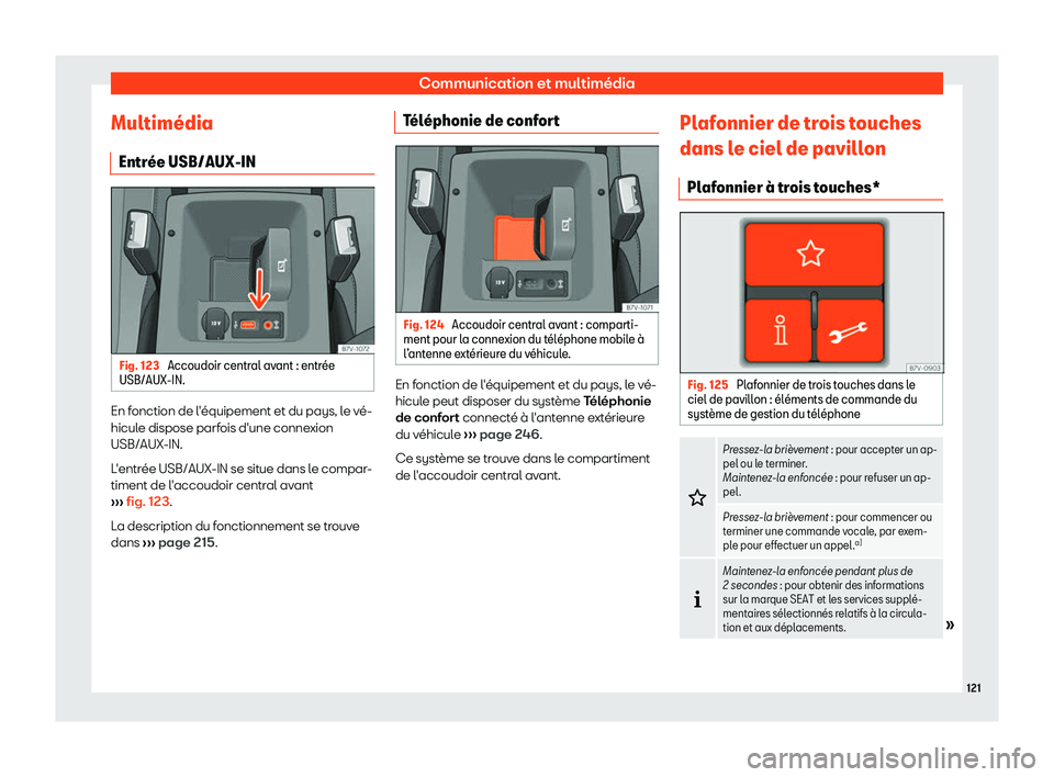 Seat Alhambra 2019  Manuel du propriétaire (in French)  Communication et multim