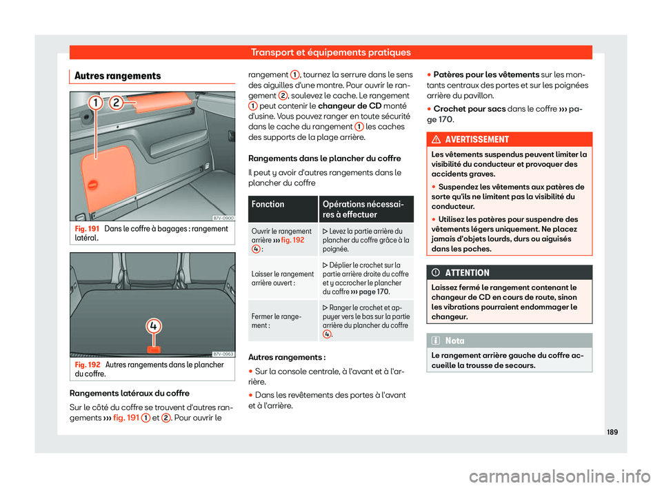 Seat Alhambra 2019  Manuel du propriétaire (in French)  Transport et 