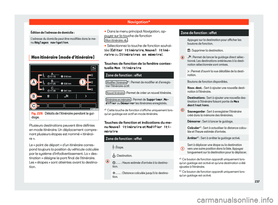 Seat Alhambra 2019 Manuel du propriétaire (in French) Navigation*
Seat Alhambra 2019 Manuel du propriétaire (in French) Navigation*