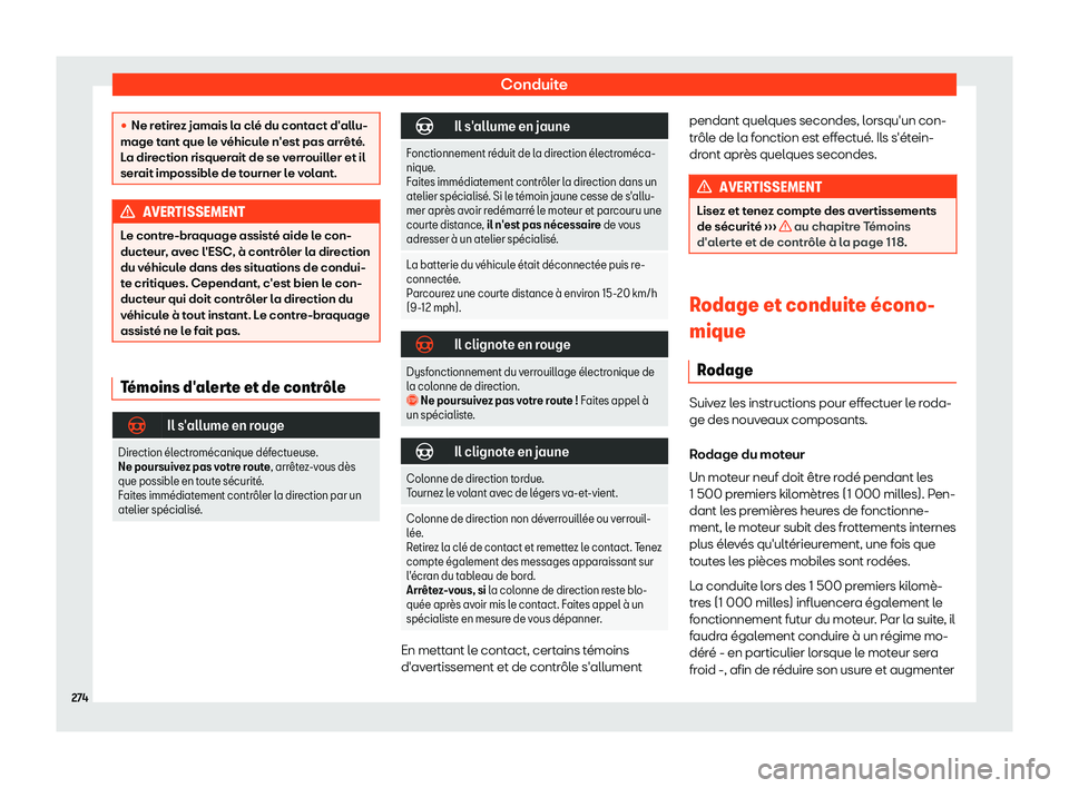Seat Alhambra 2019  Manuel du propriétaire (in French)  Conduite
