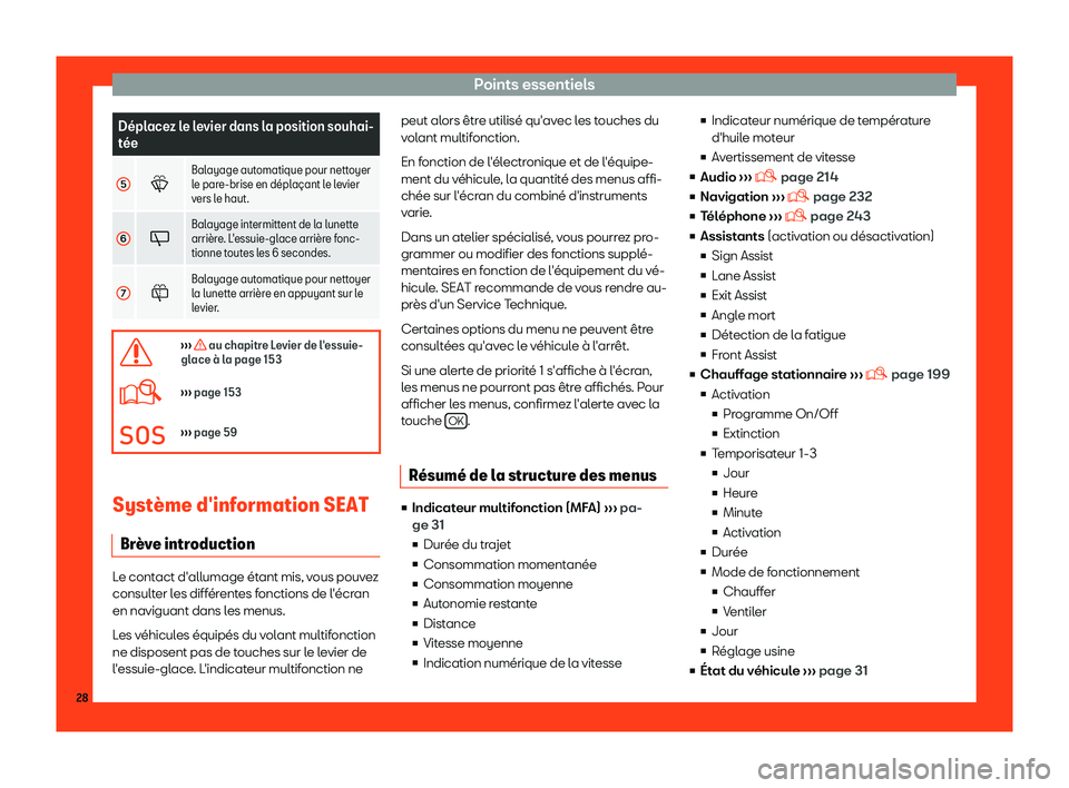 Seat Alhambra 2019  Manuel du propriétaire (in French)  Points essentiels
D