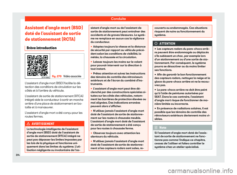 Seat Alhambra 2019  Manuel du propriétaire (in French)  Conduite
Assistant d