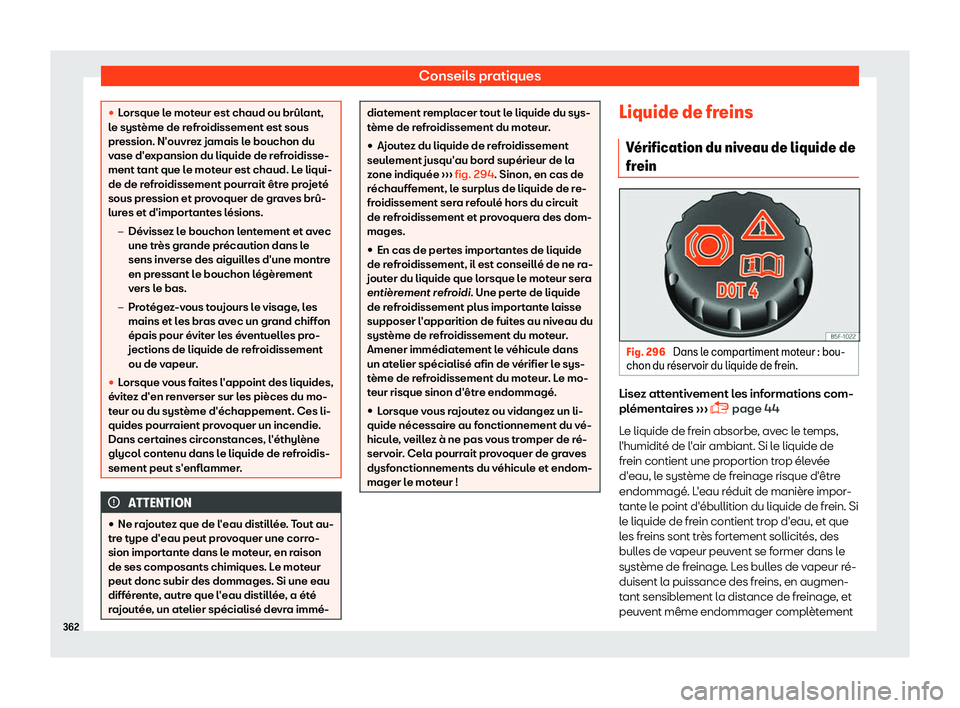Seat Alhambra 2019  Manuel du propriétaire (in French)  Conseils pratiques
