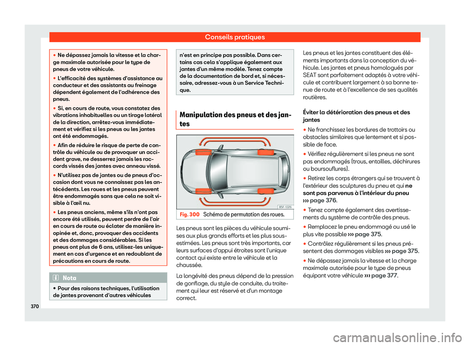 Seat Alhambra 2019  Manuel du propriétaire (in French)  Conseils pratiques
