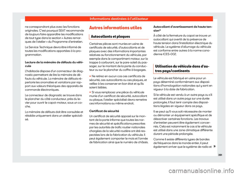 Seat Alhambra 2019 Manuel du propriétaire (in French) Informations destin Seat Alhambra 2019 Manuel du propriétaire (in French) Informations destin