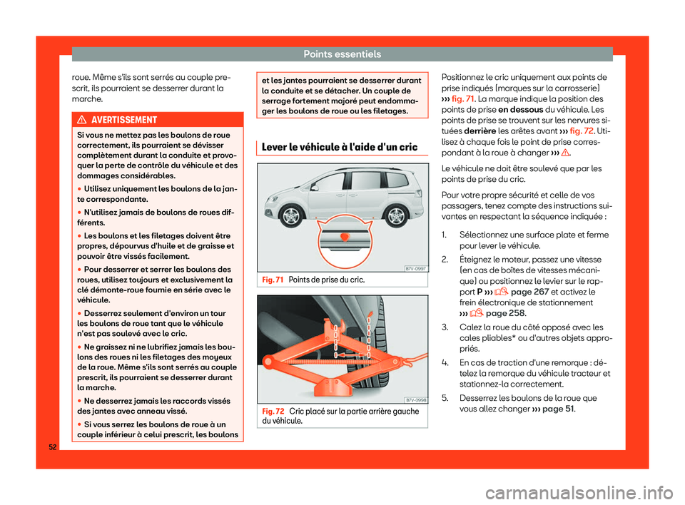 Seat Alhambra 2019  Manuel du propriétaire (in French)  Points essentiels
roue. M