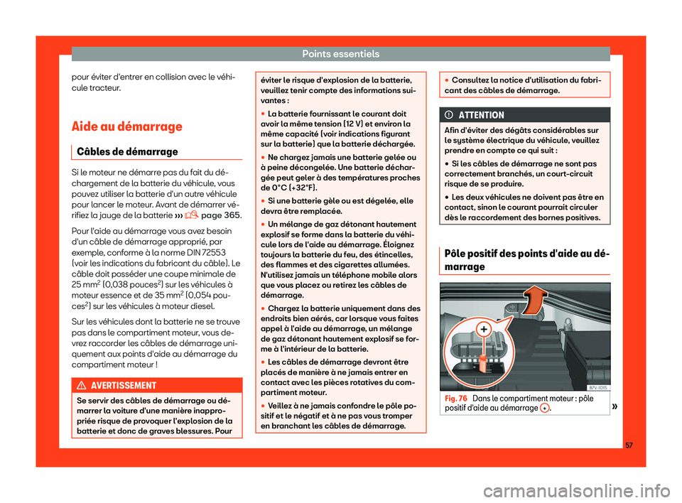 Seat Alhambra 2019  Manuel du propriétaire (in French)  Points essentiels
pour 