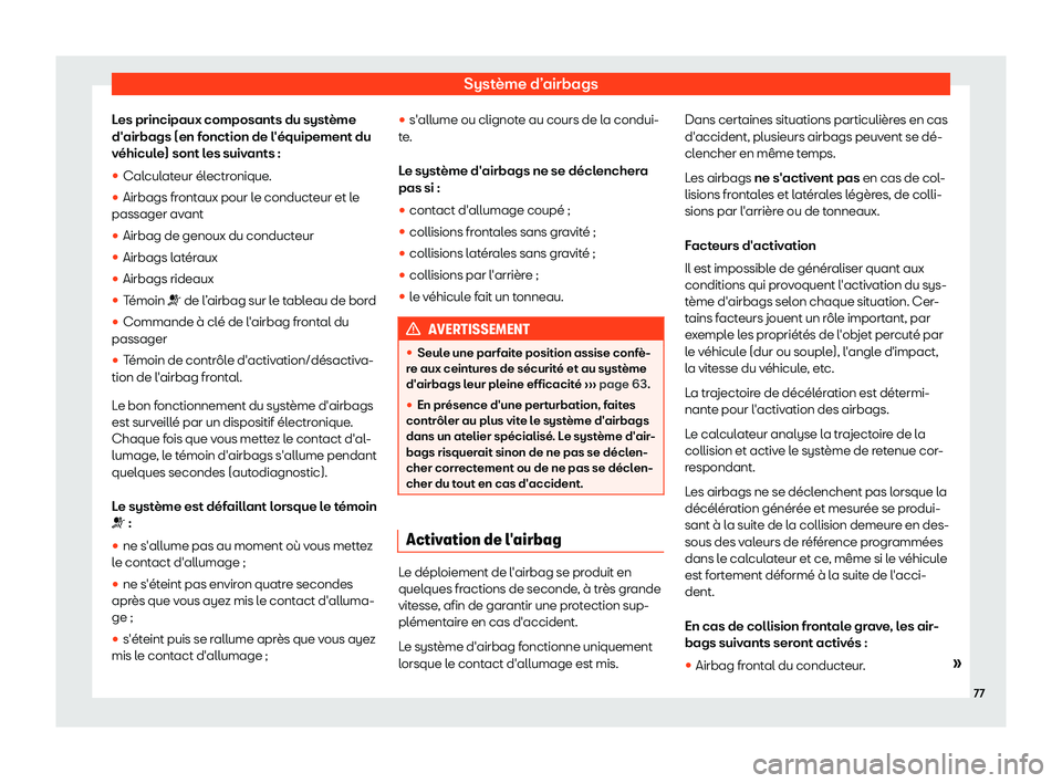 Seat Alhambra 2019 Manuel du propriétaire (in French) Syst Seat Alhambra 2019 Manuel du propriétaire (in French) Syst
