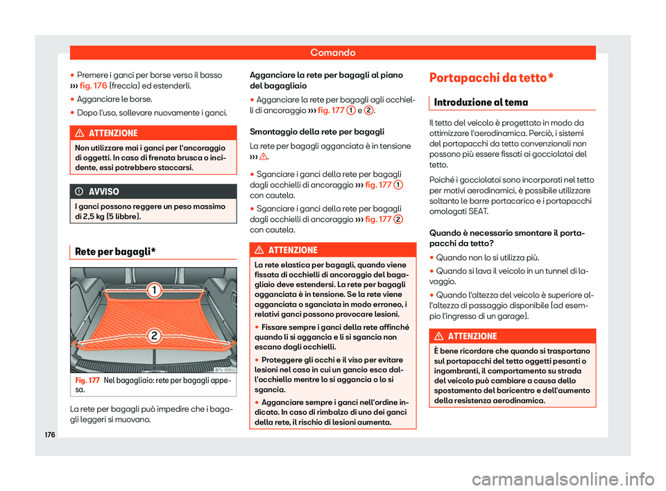Seat Alhambra 2019  Manuale del proprietario (in Italian) Comando
