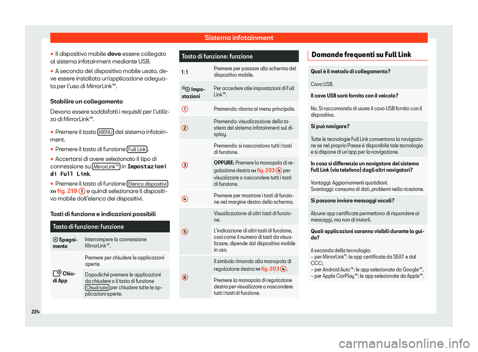 Seat Alhambra 2019  Manuale del proprietario (in Italian) Sistema infotainment
