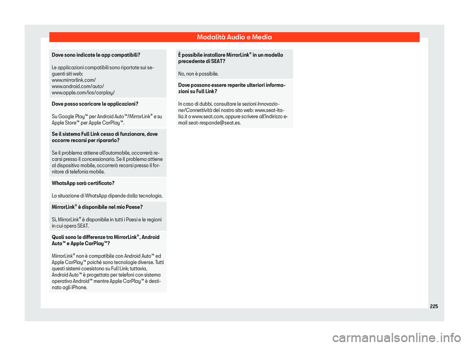 Seat Alhambra 2019  Manuale del proprietario (in Italian) Modalit