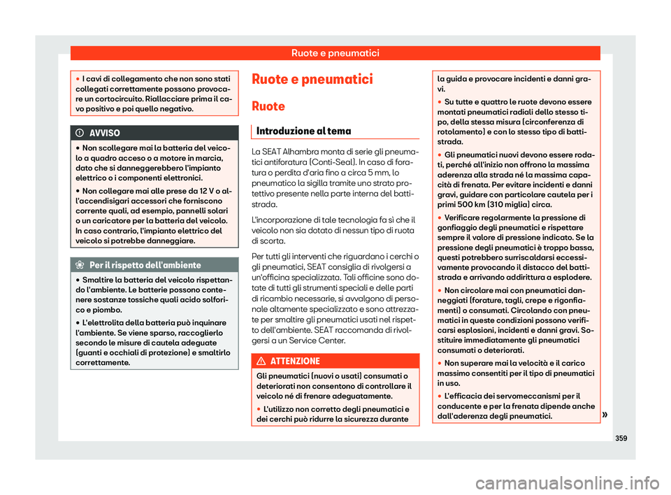 Seat Alhambra 2019  Manuale del proprietario (in Italian) Ruote e pneumatici
