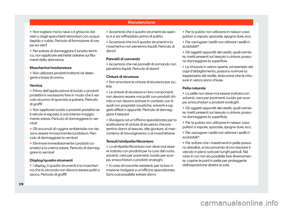 Seat Alhambra 2019  Manuale del proprietario (in Italian) Manutenzione
