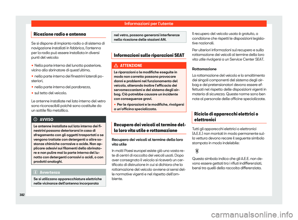 Seat Alhambra 2019  Manuale del proprietario (in Italian) Informazioni per l