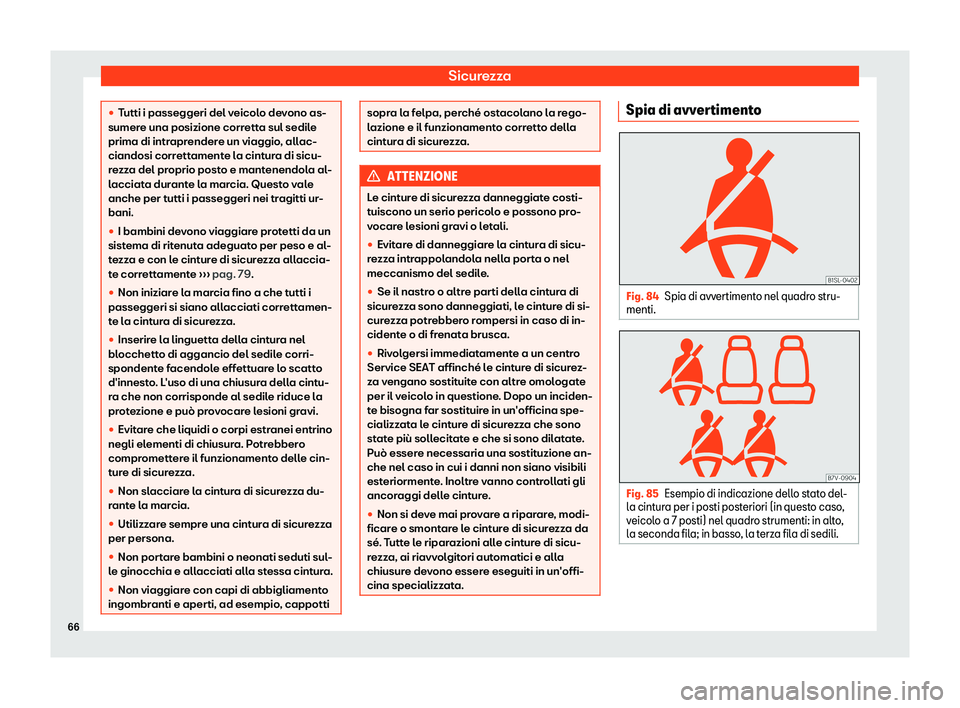 Seat Alhambra 2019  Manuale del proprietario (in Italian) Sicurezza
