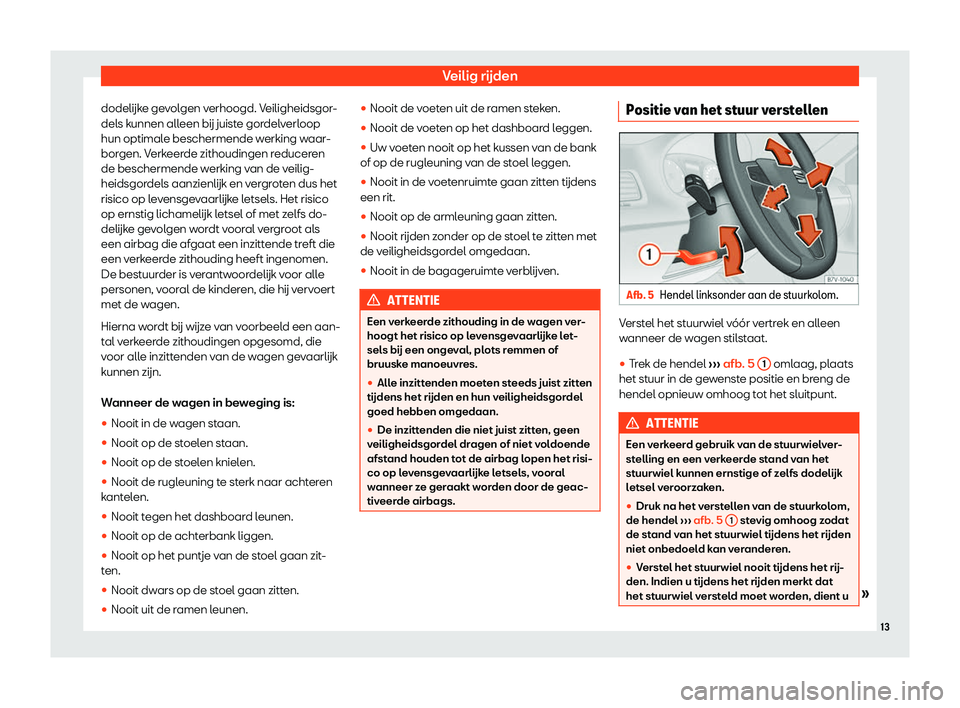 Seat Alhambra 2019  Handleiding (in Dutch) Veilig r