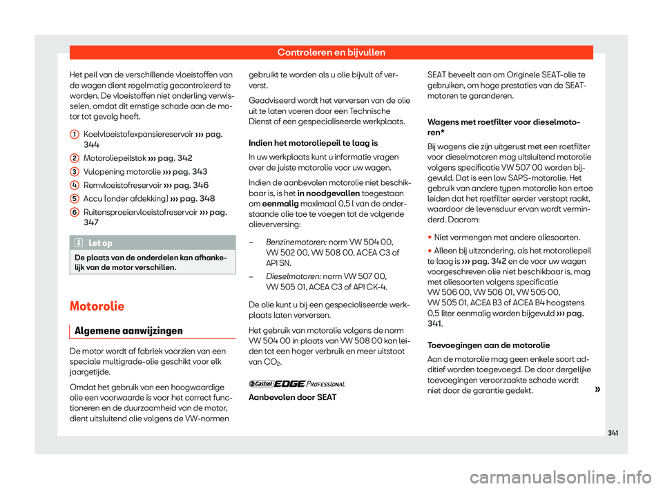 Seat Alhambra 2019  Handleiding (in Dutch) Controleren en b