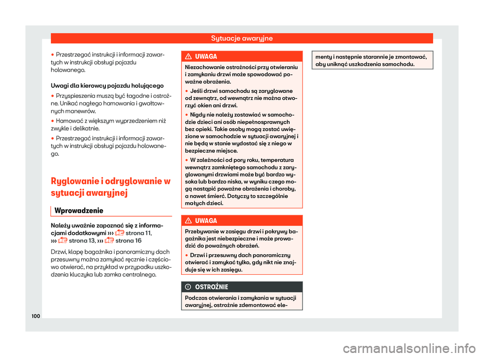 Seat Alhambra 2019  Instrukcja Obsługi (in Polish) Sytuacje awaryjne
