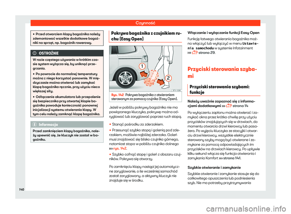 Seat Alhambra 2019  Instrukcja Obsługi (in Polish) Czynno