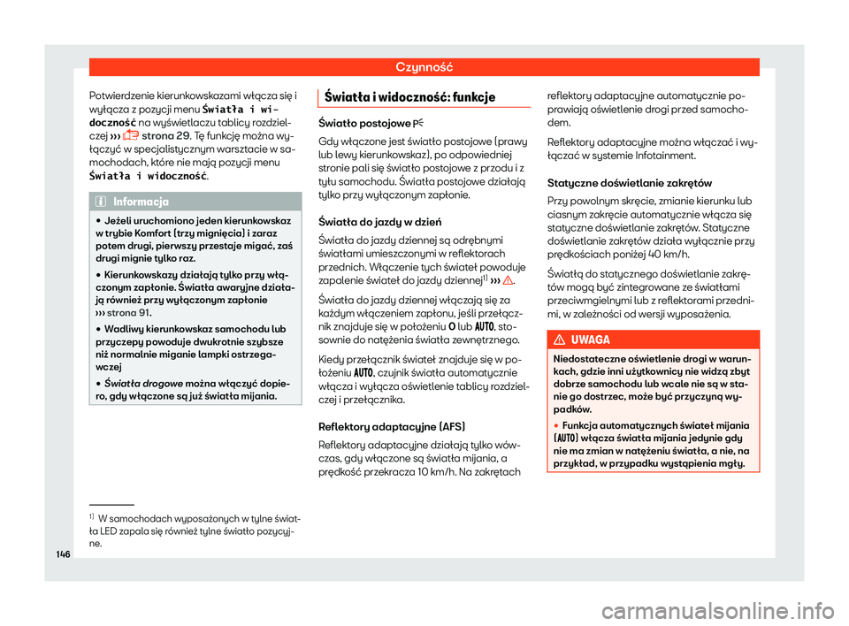 Seat Alhambra 2019  Instrukcja Obsługi (in Polish) Czynno