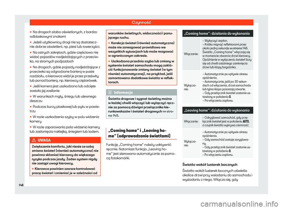 Seat Alhambra 2019  Instrukcja Obsługi (in Polish) Czynno