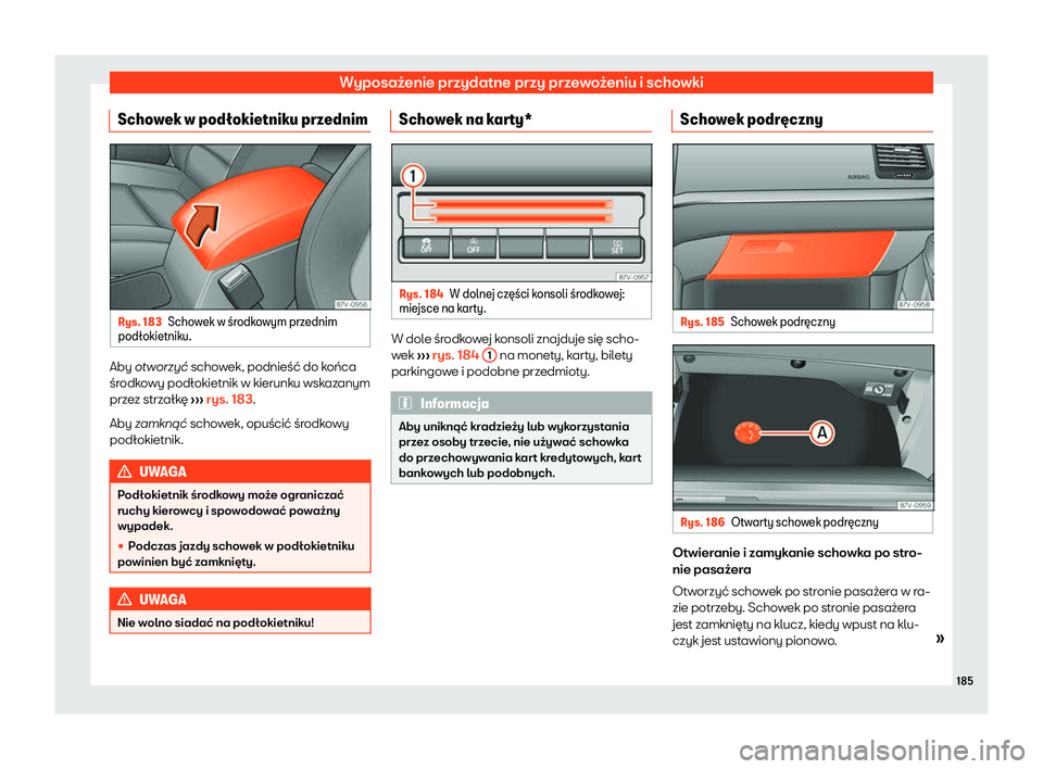 Seat Alhambra 2019  Instrukcja Obsługi (in Polish) Wyposa