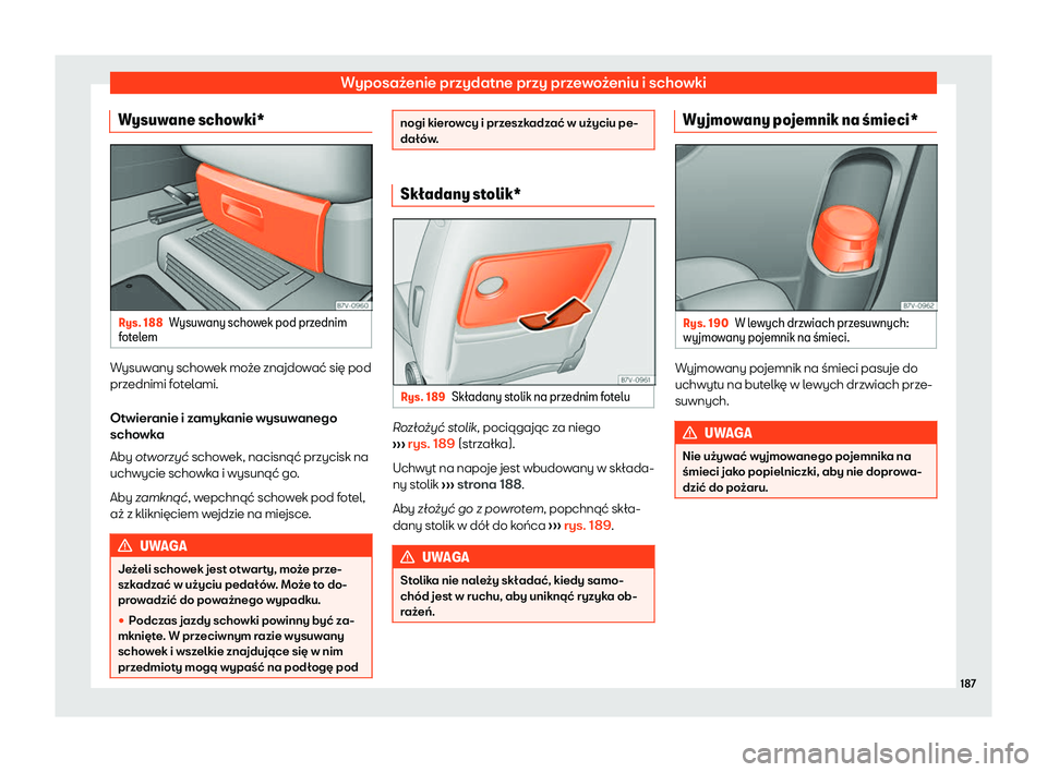 Seat Alhambra 2019  Instrukcja Obsługi (in Polish) Wyposa