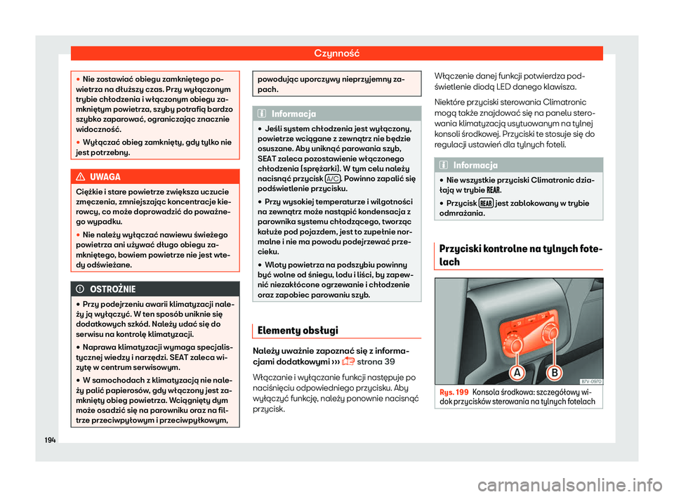 Seat Alhambra 2019  Instrukcja Obsługi (in Polish) Czynno